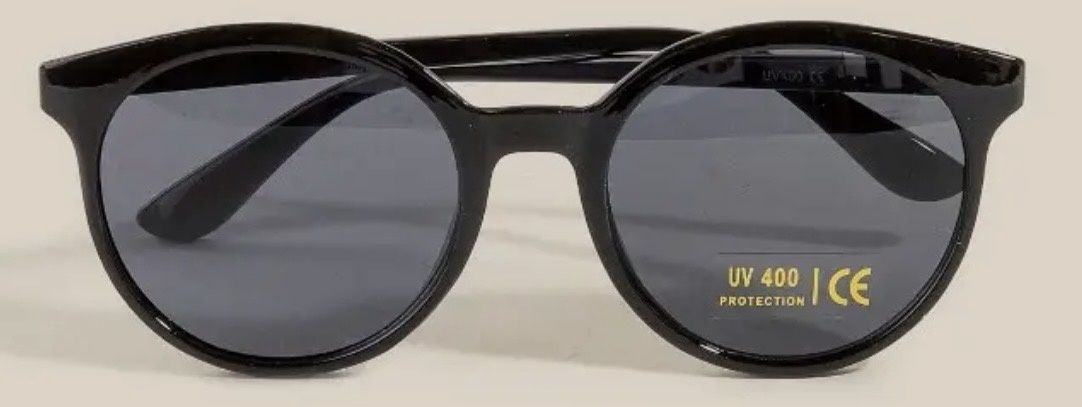 Karen Round Lens Sunglasses, Color: Black