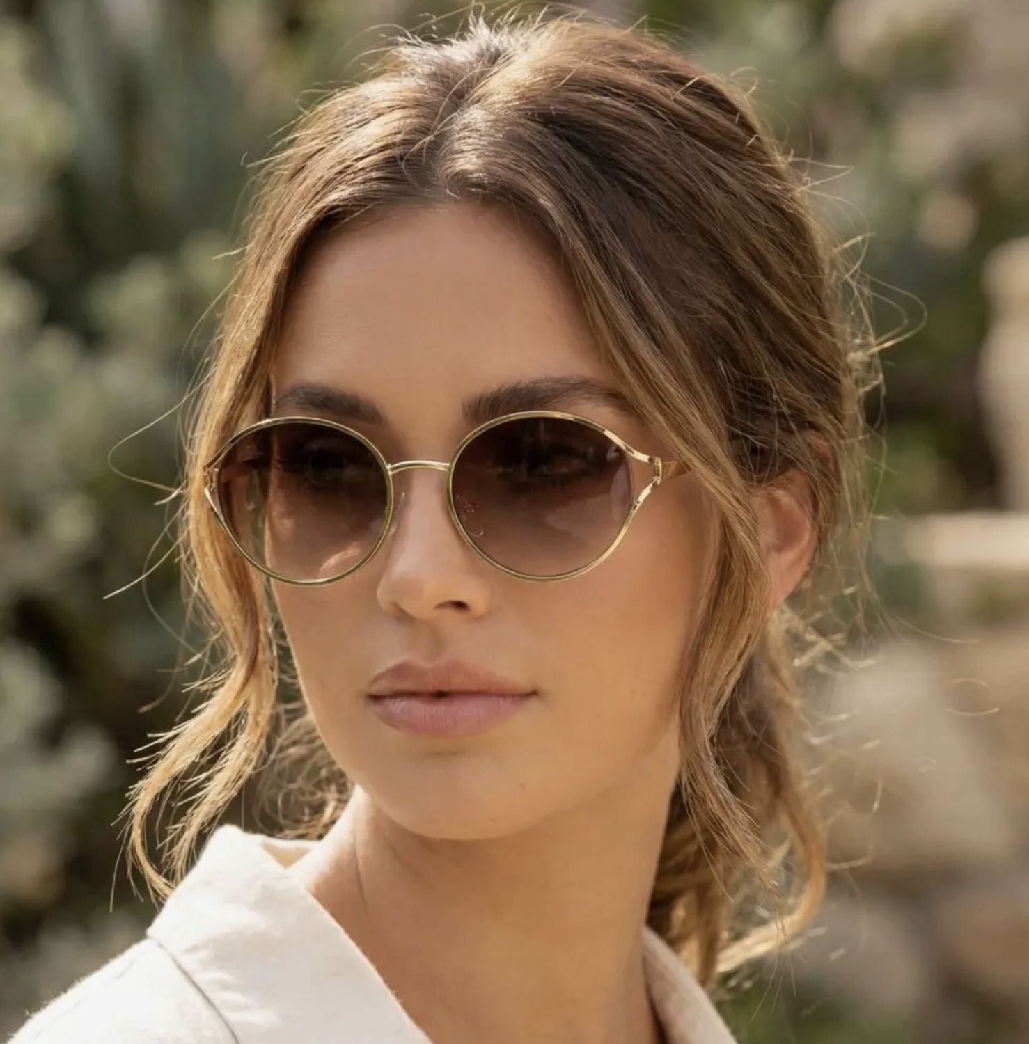 Oval Metal Frame Sunglasses
