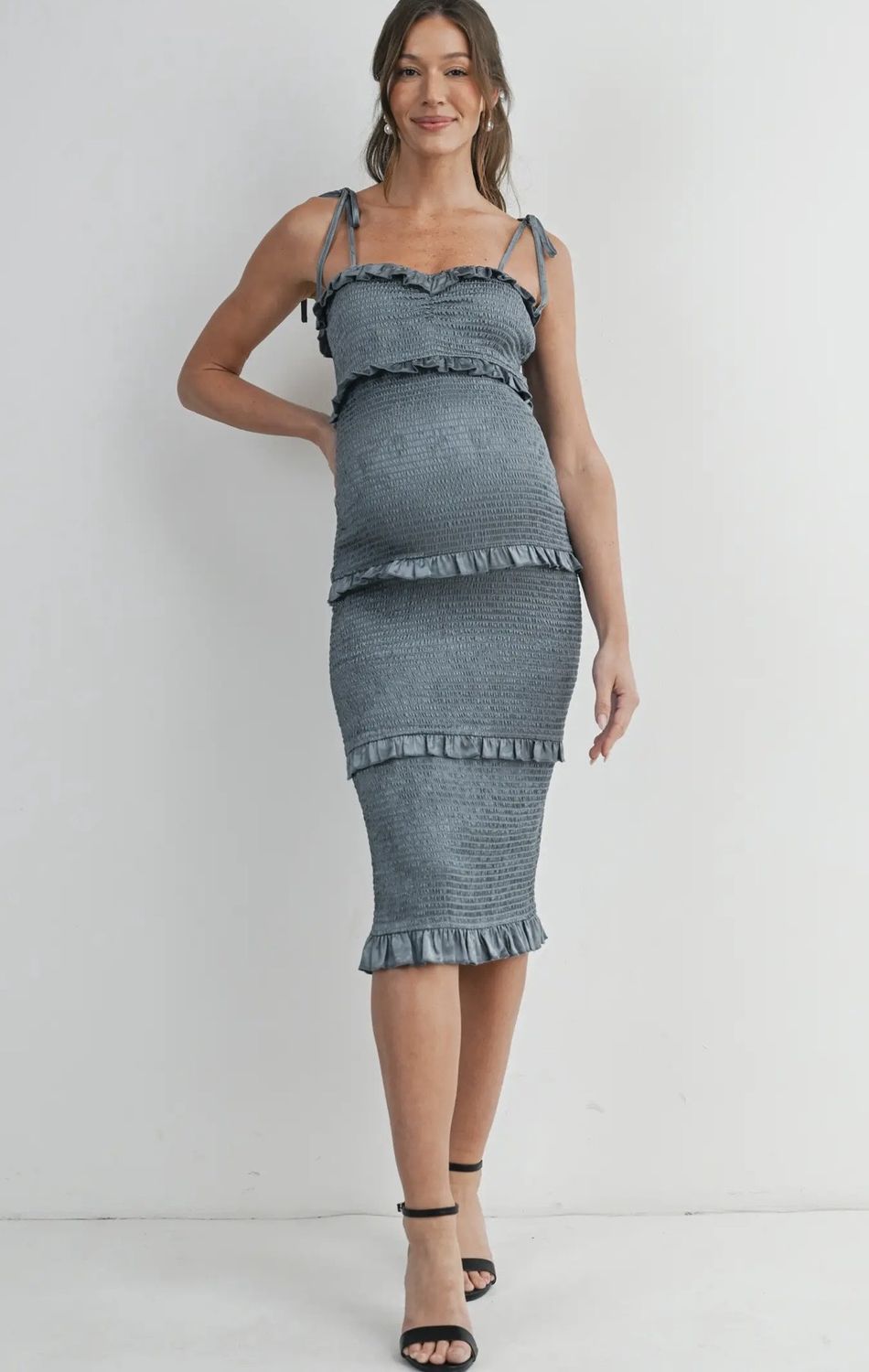 Tiffany Ruffle Midi Dress