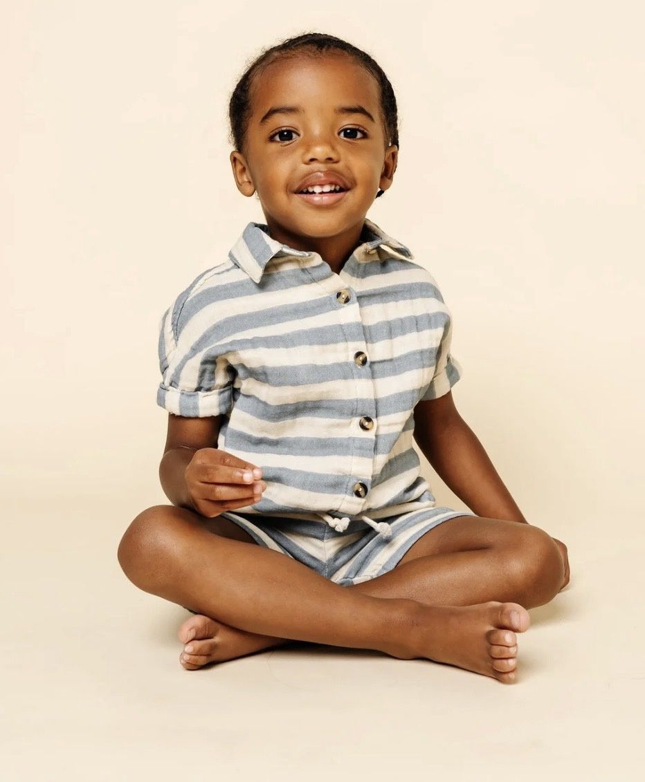 Lincoln Shirt, Color: Blue/Cream Stripe, Size: NB-3M