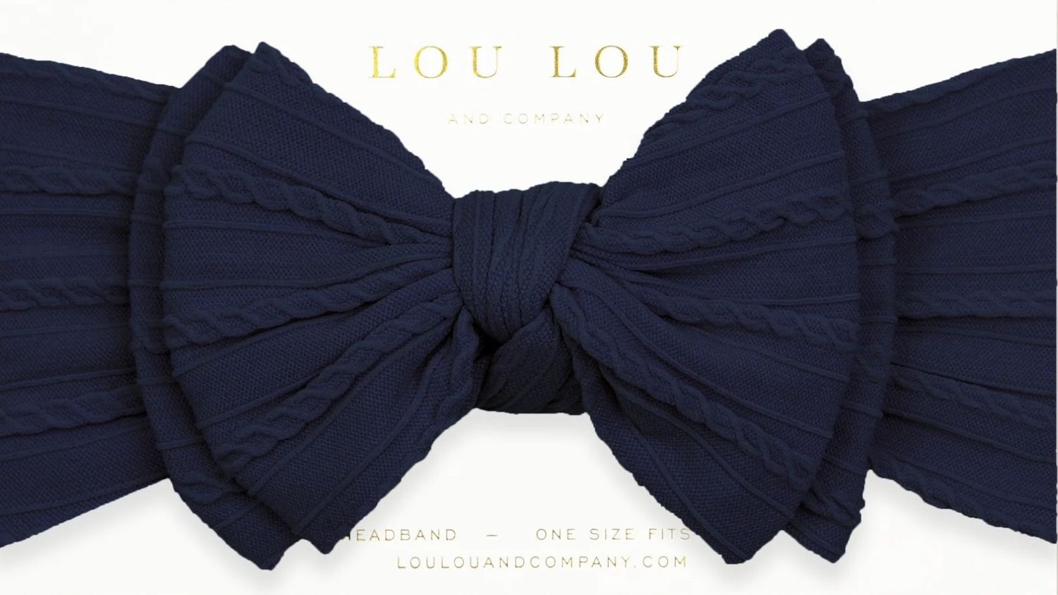 Cable Knit Headband, Color: Navy