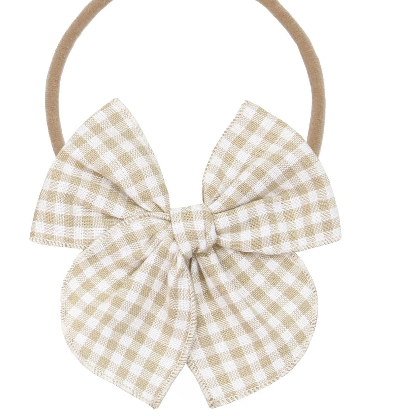 Heirloom Bow - Tan Gingham