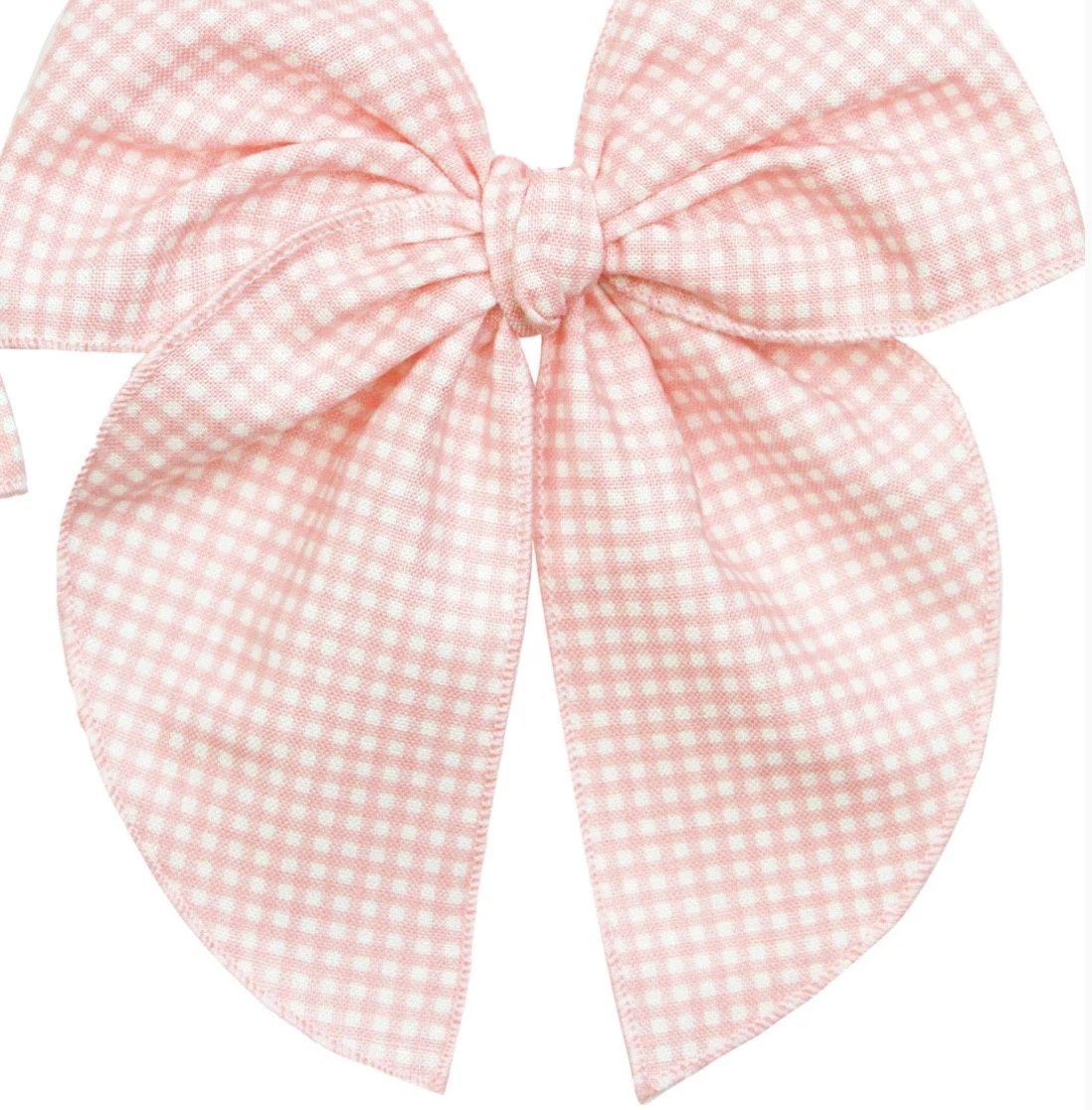 Heirloom Bow Clip - Petal Gingham