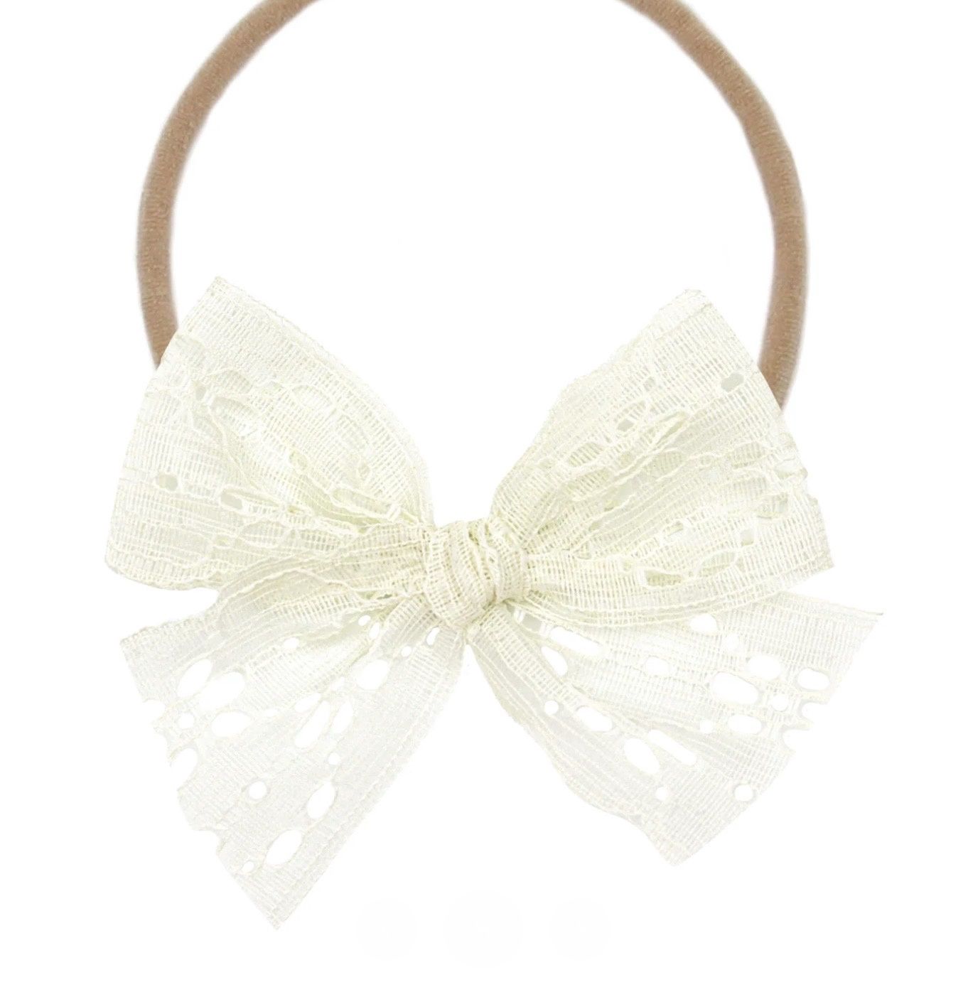 Lace Bow Medium - Ivory Daisy