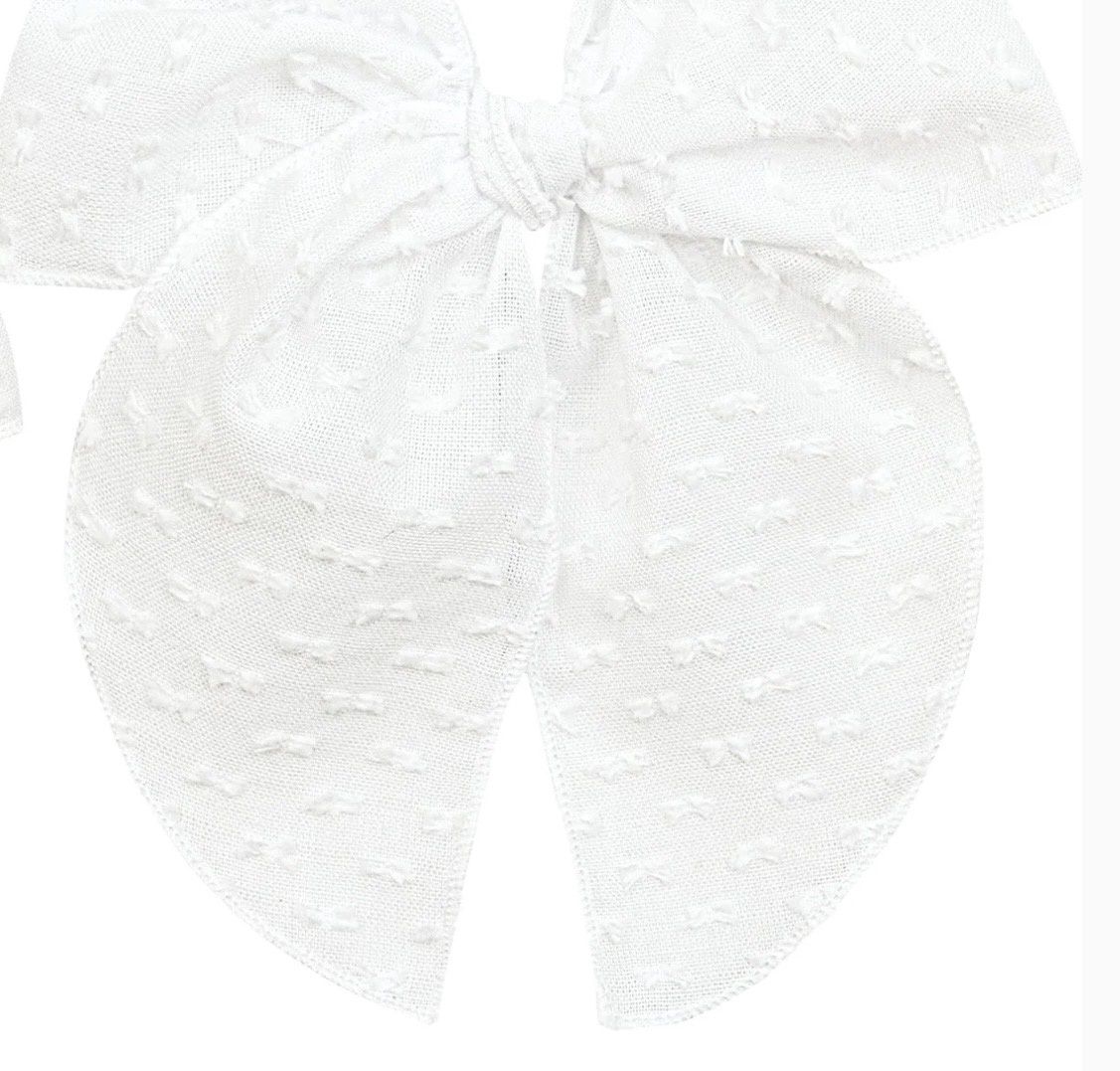 Heirloom Bow Clip - Swiss Dot