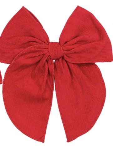 Heirloom Bow Clip - Red Corduroy
