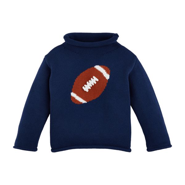 Football Rollneck Sweater, Size: Medium (2-3T)