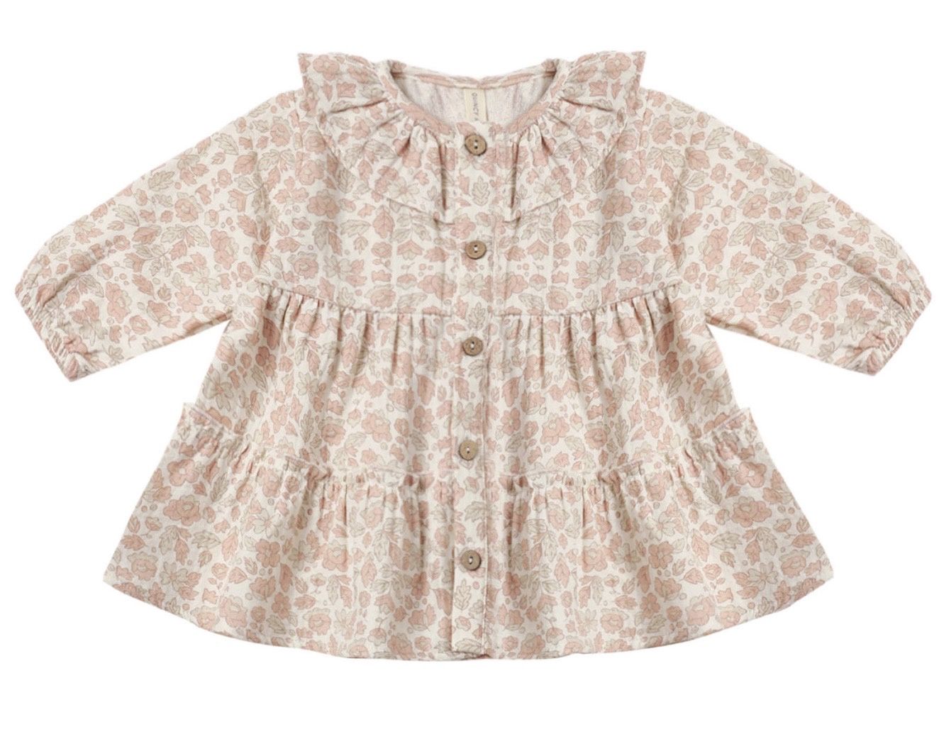 Racheal Collar Button Dress, Color: Ivory, Size: 0-3M