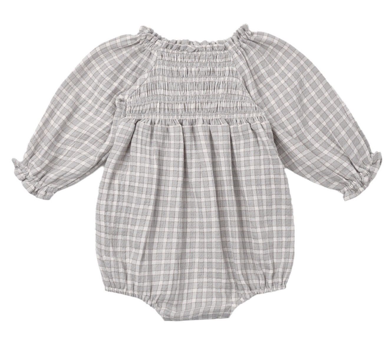 Eden Romper, Color: Blue Gingham, Size: 0-3M