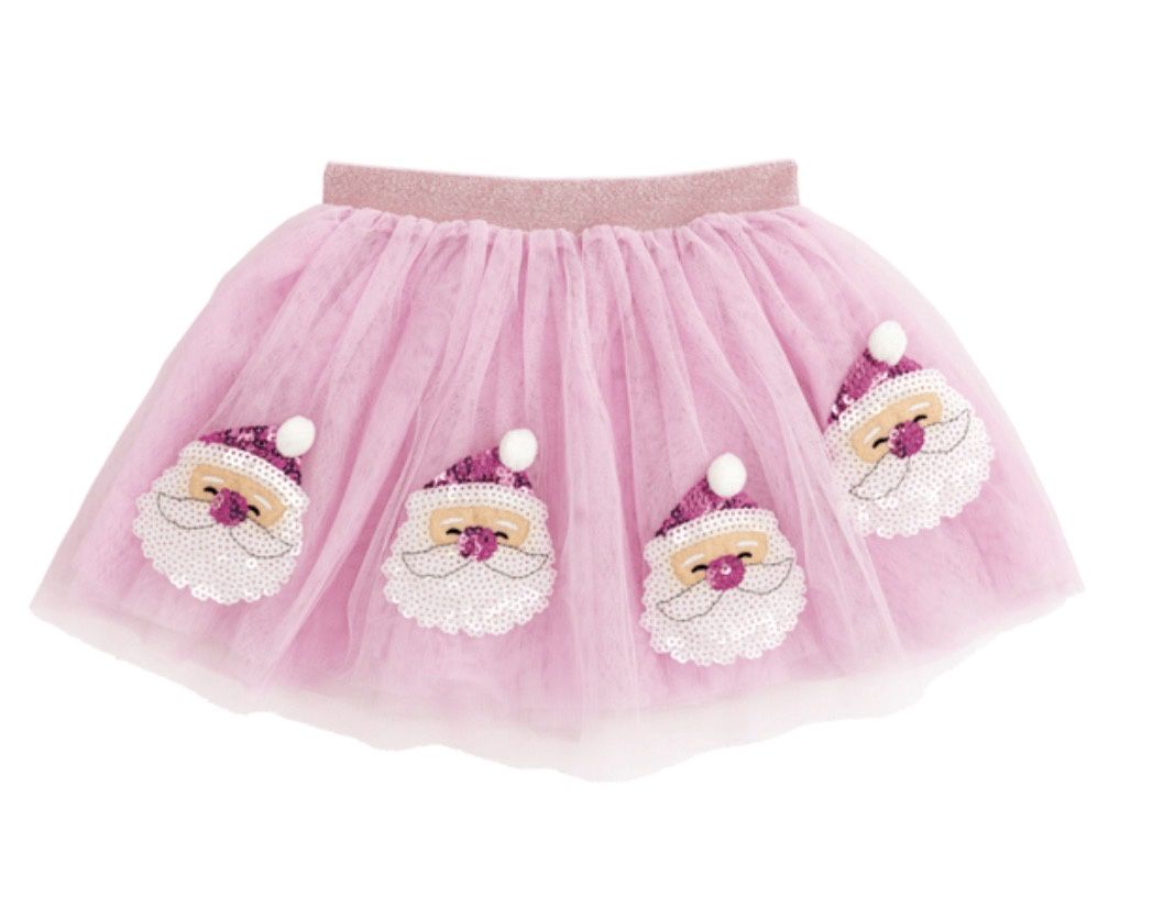 Pink Santa Tutu, Color: Pink, Size: SM (12M-2T)