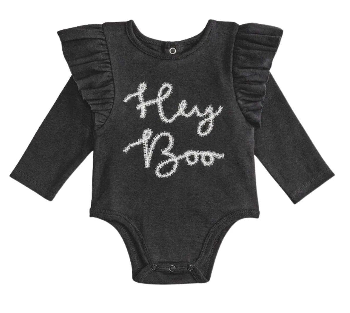 Hey Boo Tinsel Onesie, Color: Black, Size: 3-6