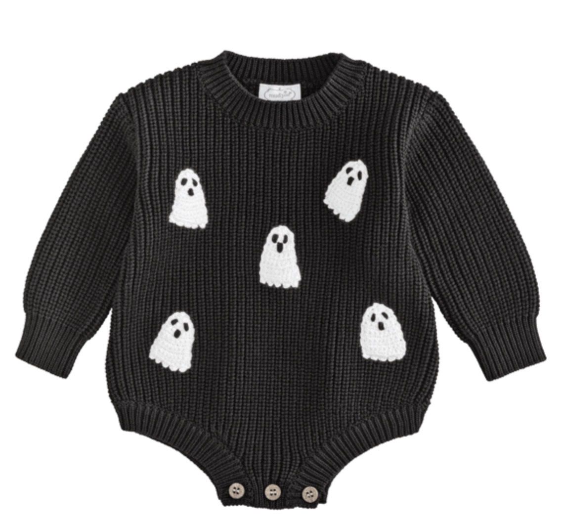 Ghost Baby Onesie, Color: Black, Size: 0-3M