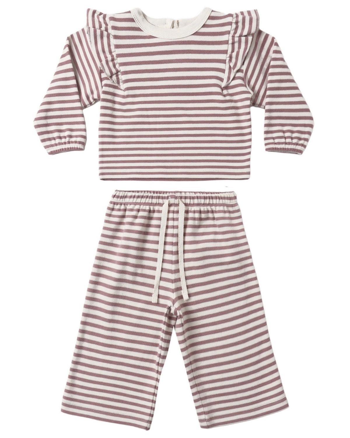 Valerie Ruffle Cozy Set, Color: Mulberry, Size: 6-12M