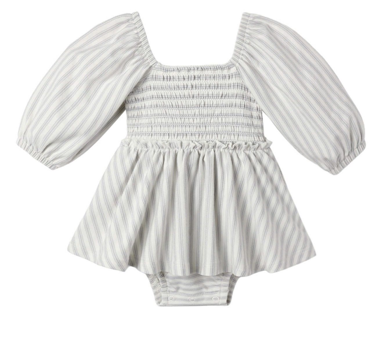 Lainey Stripe Romper, Color: Cloud, Size: 0-3M