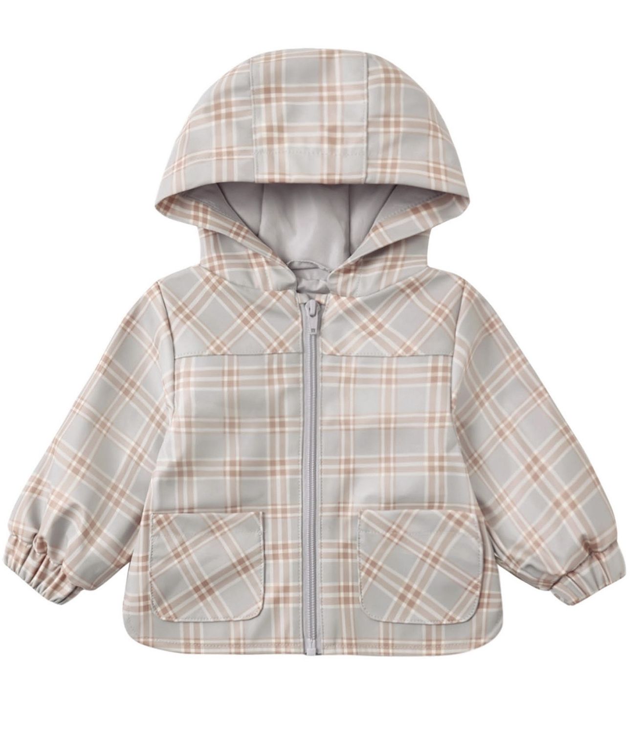 Rain Coat - Plaid, Color: Blue Plaid, Size: 3-6M
