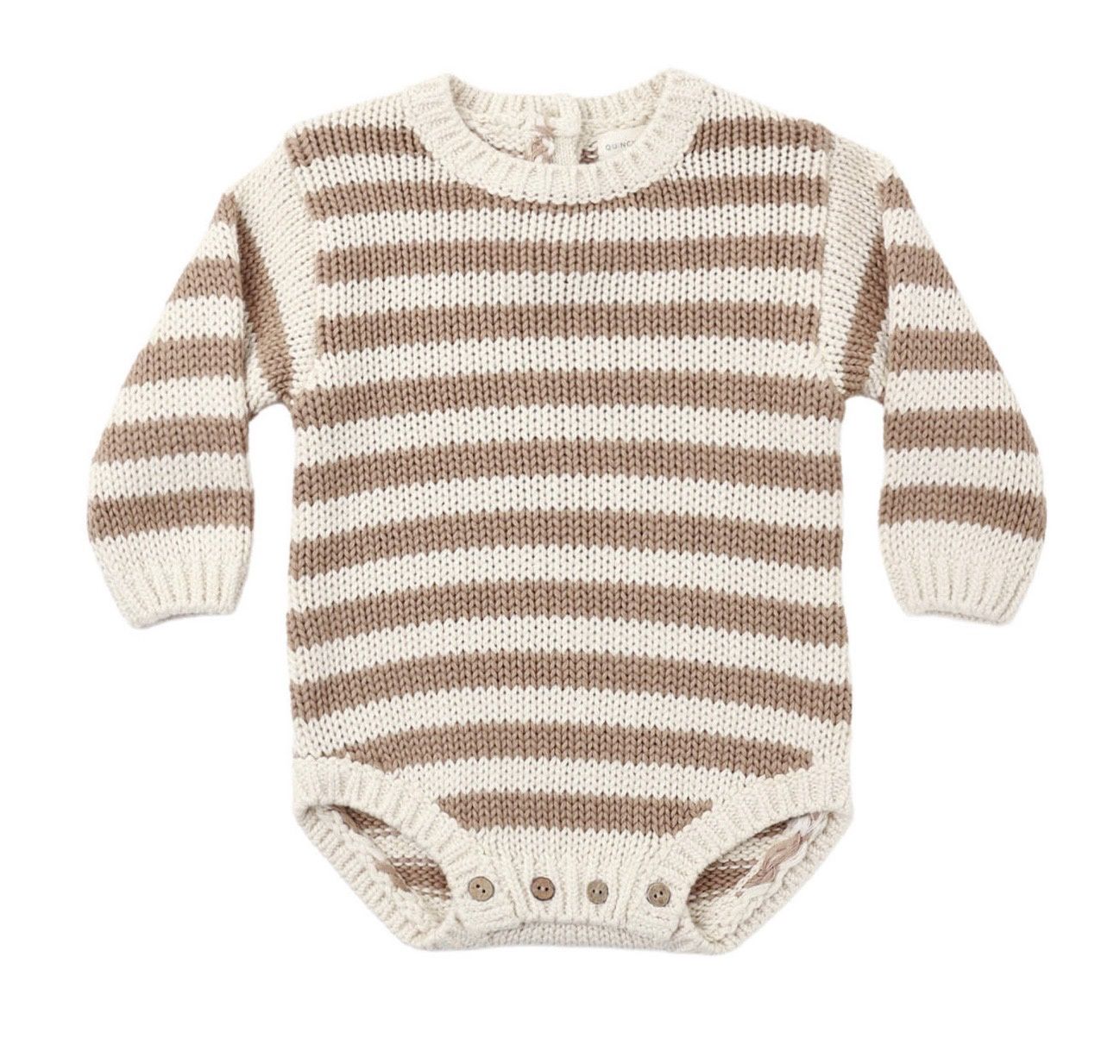 Rex Stripe Romper, Color: Almond, Size: 0-3M