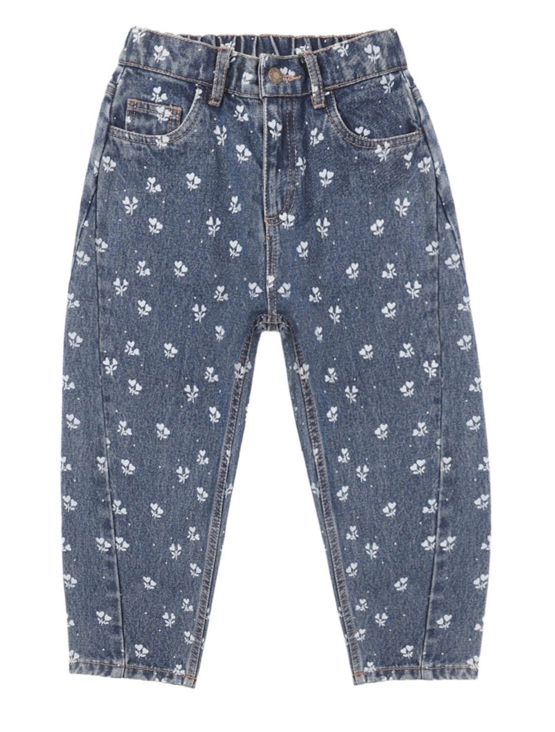 Heart Barrel Pants, Color: Denim, Size: 2-3Y