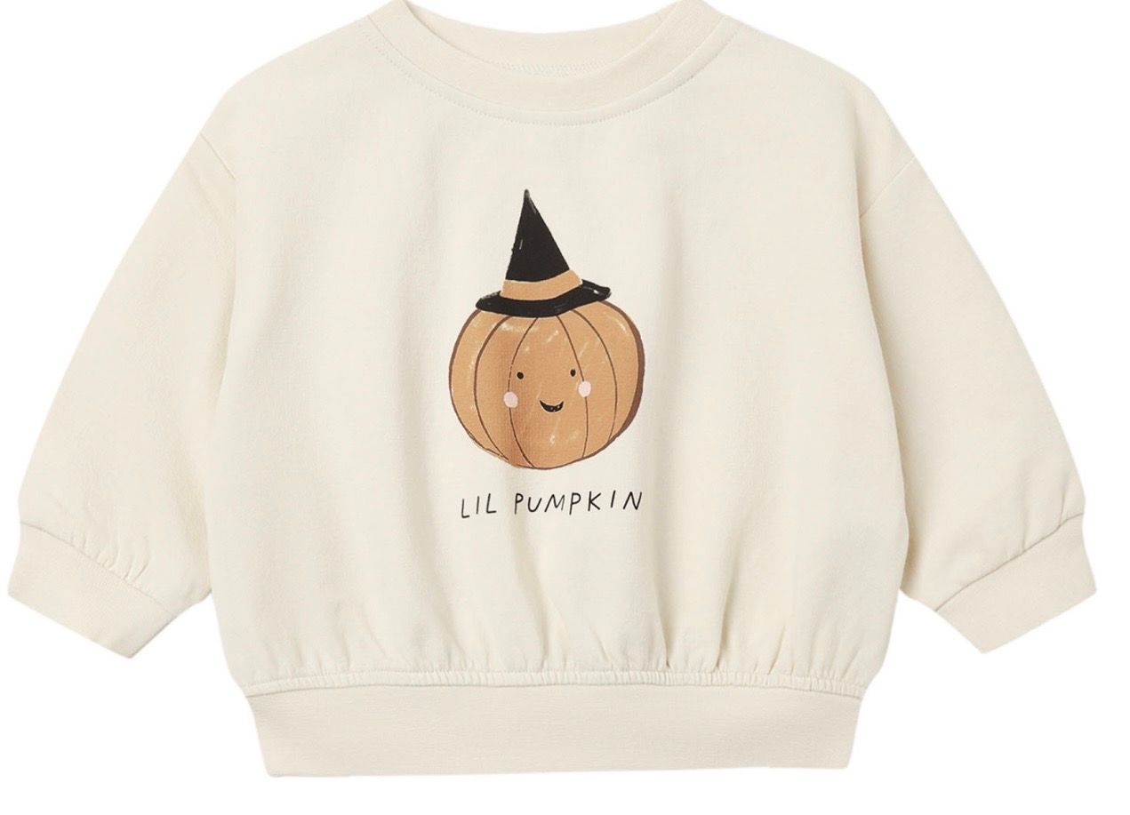Pumpkin Sweatshirt, Color: Natural, Size: 0-3M