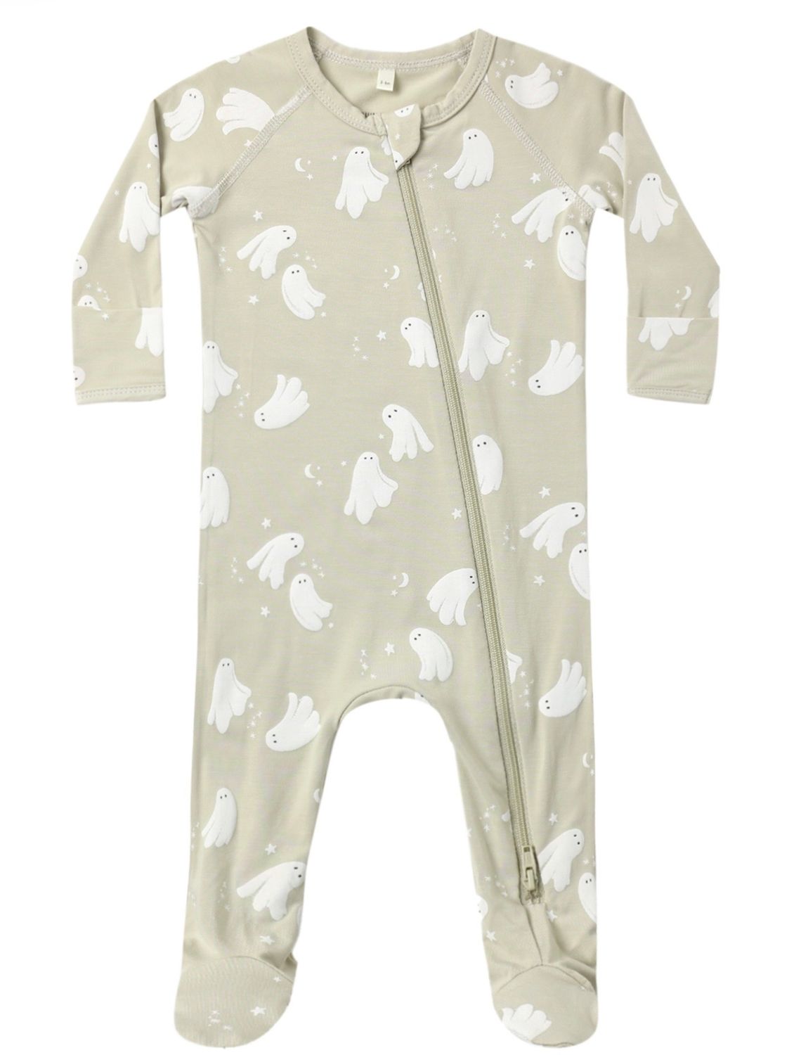 Ghost Zip Footie, Size: NB, Theme: Ghost