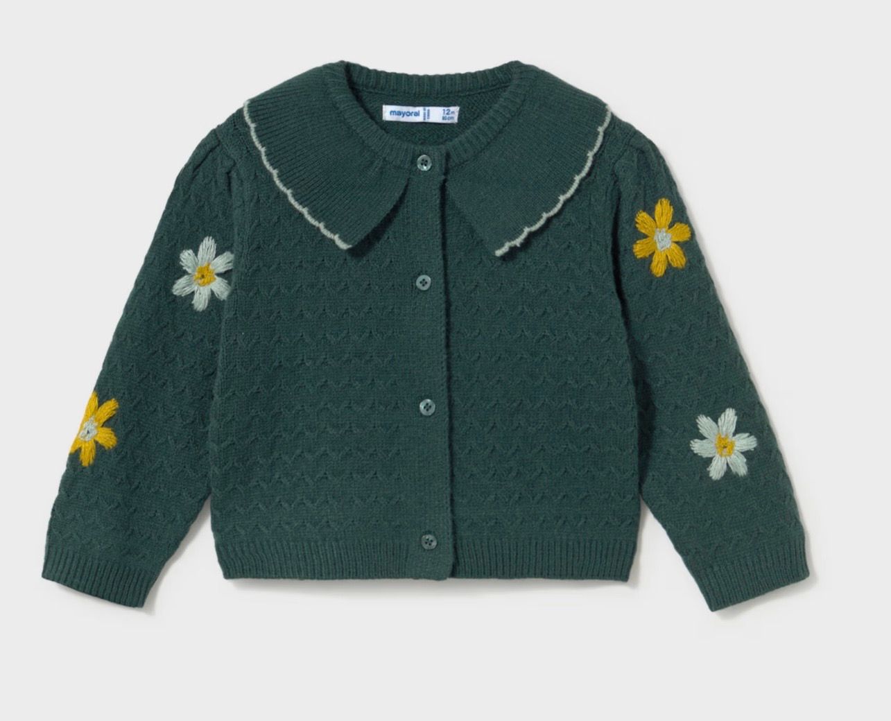 Gabby Floral Cardigan, Color: Green, Size: 12M