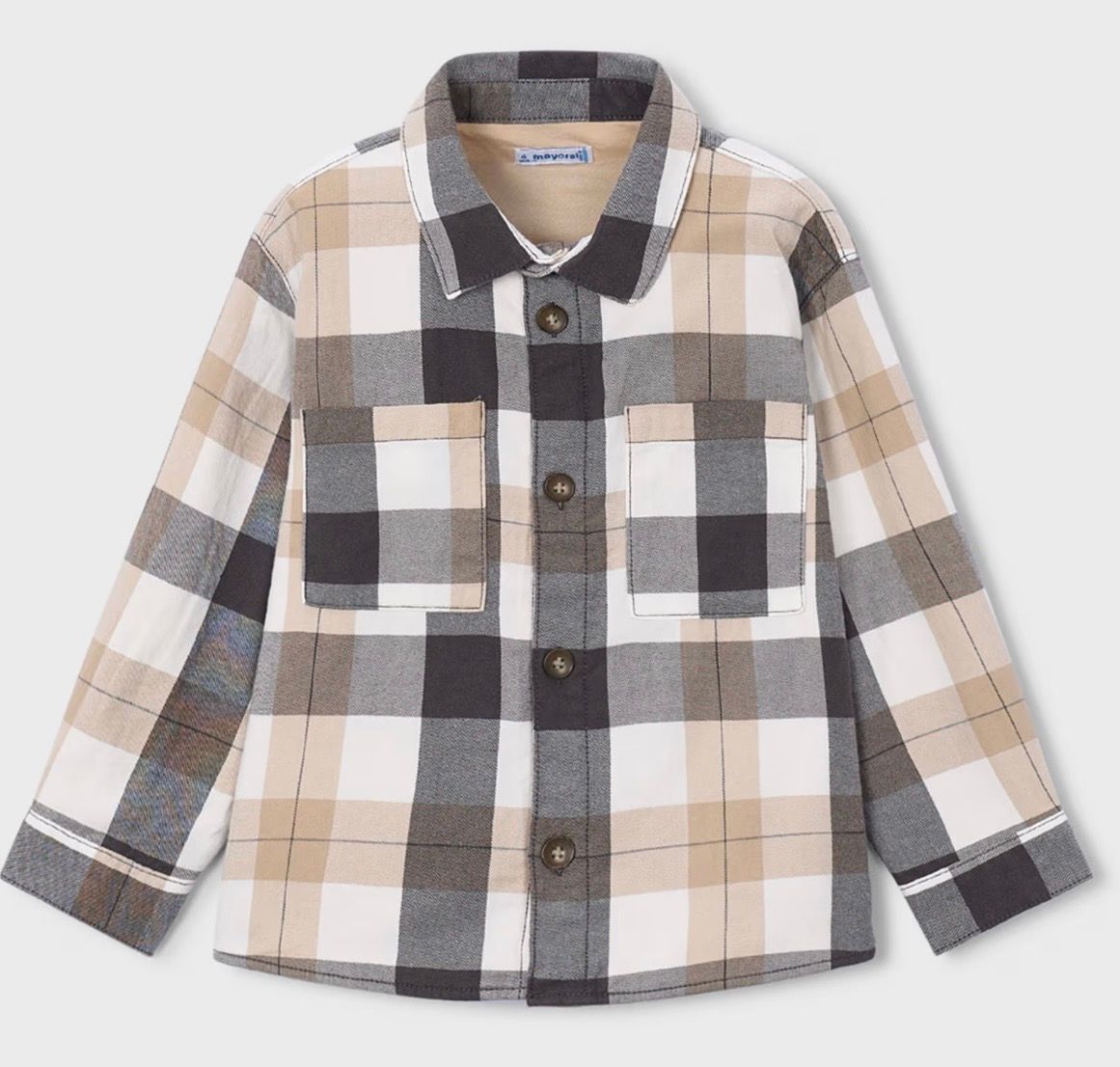 Brian Plaid Overshirt, Color: Brown, Size: Size 2