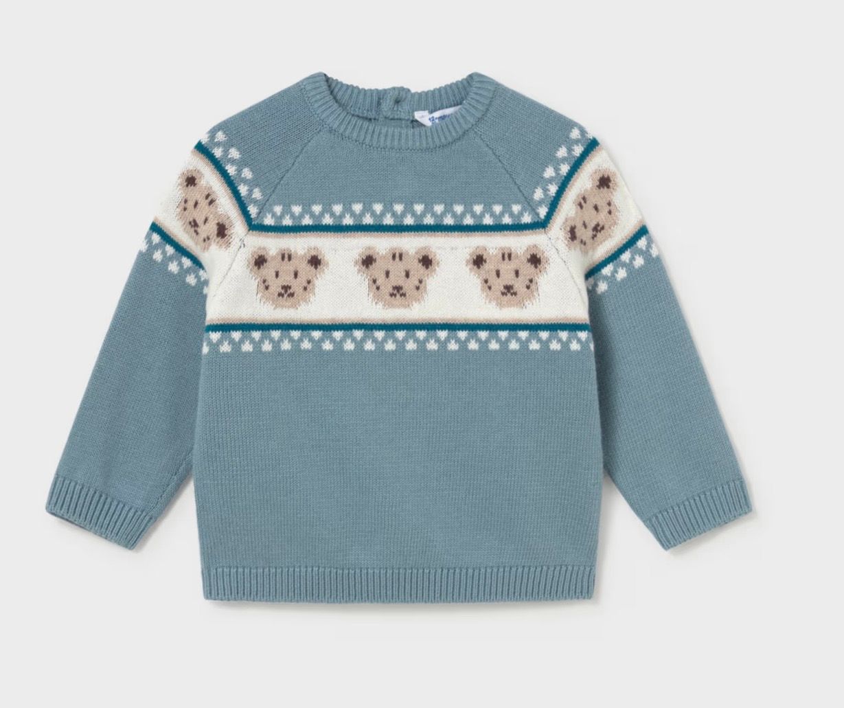 Teddy Bear Sweater, Color: Blue, Size: 9M