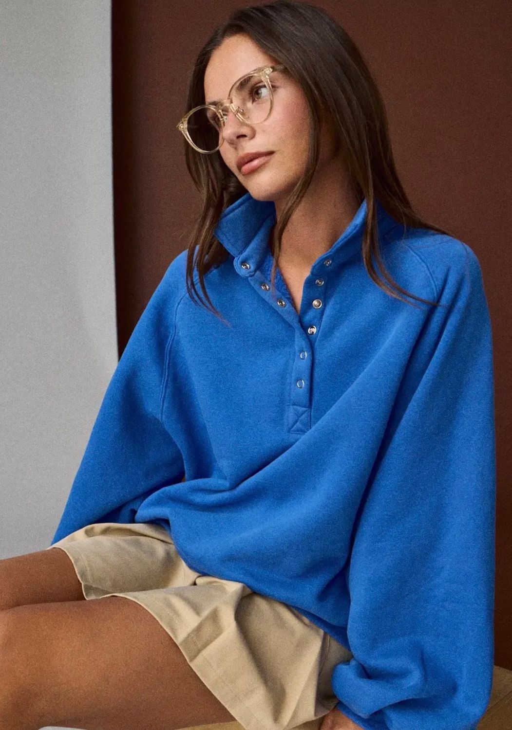 Piper Collared Sweater, Color: Cobalt Blue, Size: Small