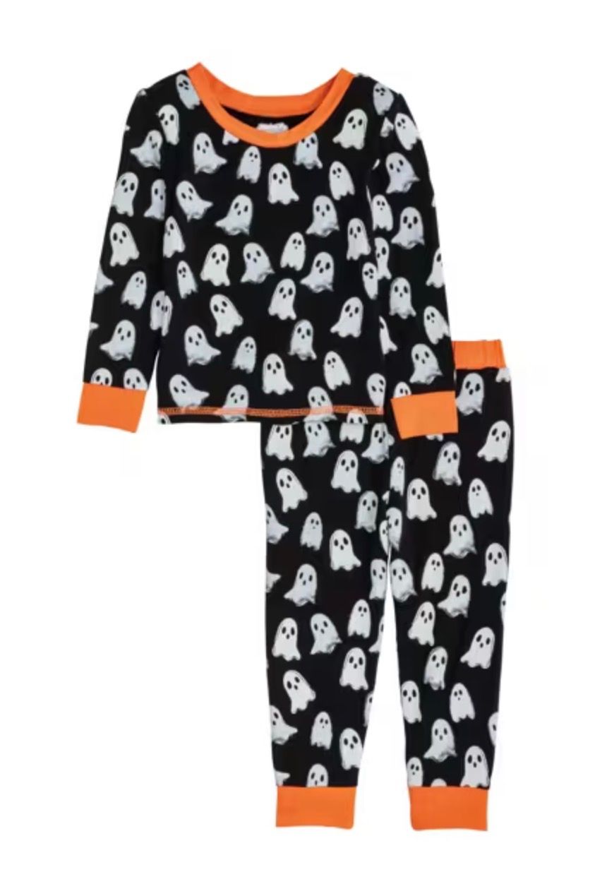 Glow Ghost PJ Set, Color: Black, Size: 9-12M