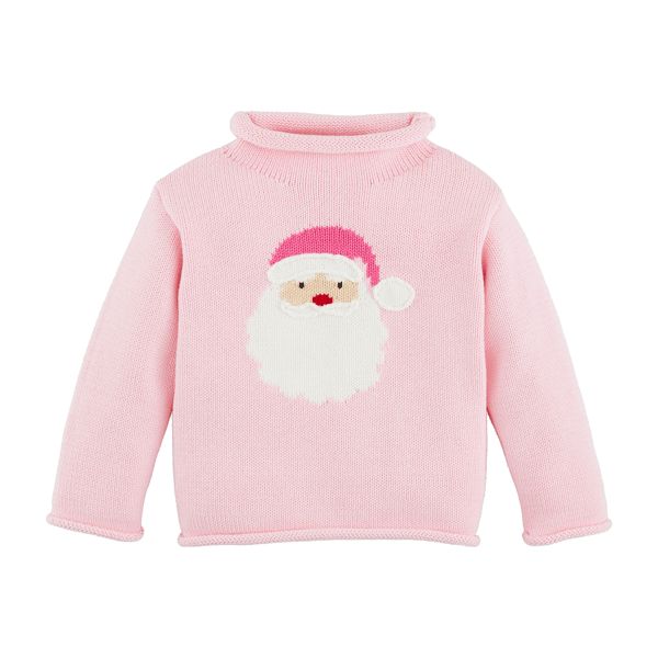 Pink Santa Rollneck Sweater, Size: Medium 2-3T