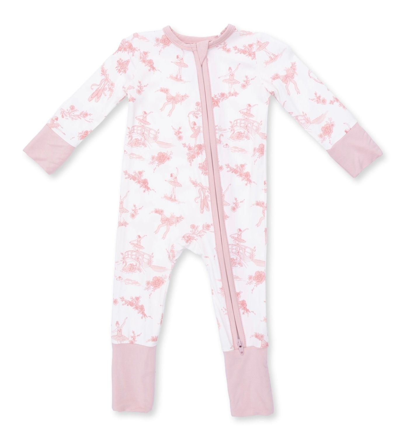 Ballet Toile Sleeper, Color: Cream &amp; Pink, Size: 0-3M