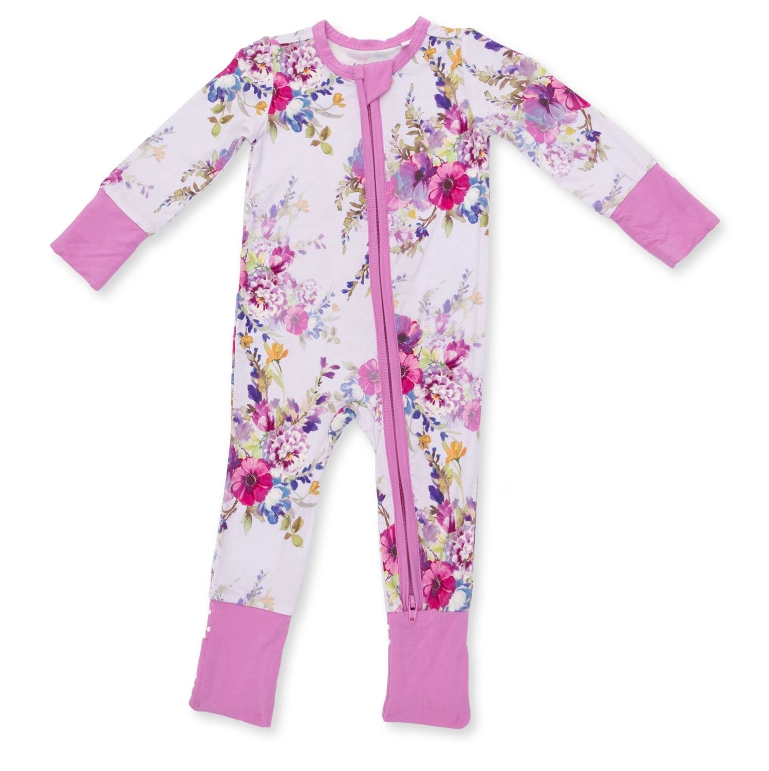 Dahlia Floral Sleeper, Color: Purple, Size: 3-6M
