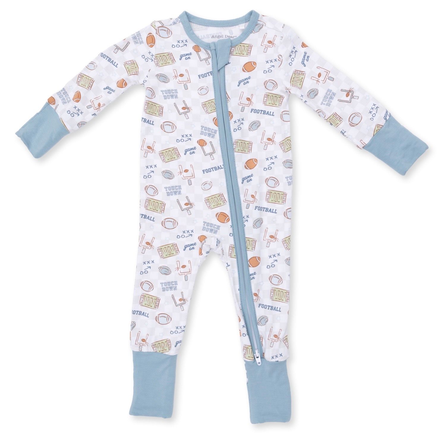 Football Check Sleeper, Color: White, Size: 0-3M
