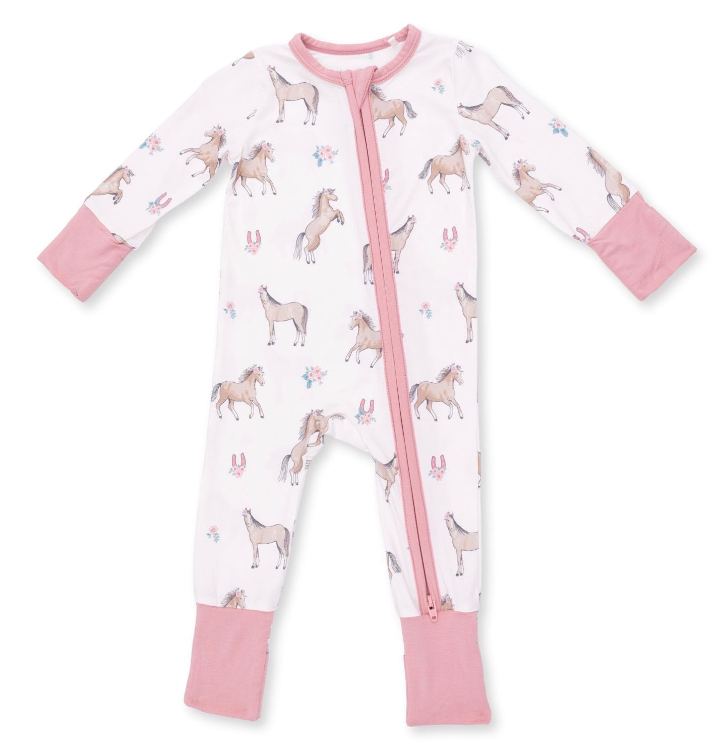 Love Horses Sleeper, Color: Pink, Size: 0-3M