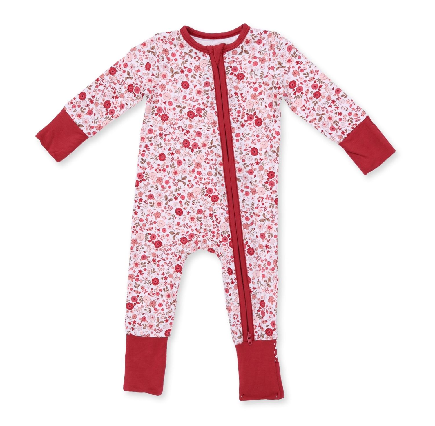 Seren Floral Sleeper, Color: Ivory/Rose, Size: 0-3M