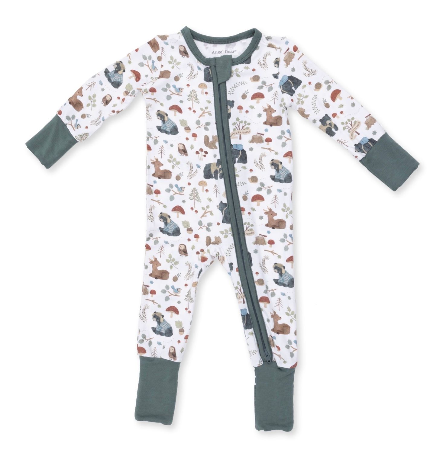 Woodland Animals, Color: Ivory/Green, Size: 0-3M