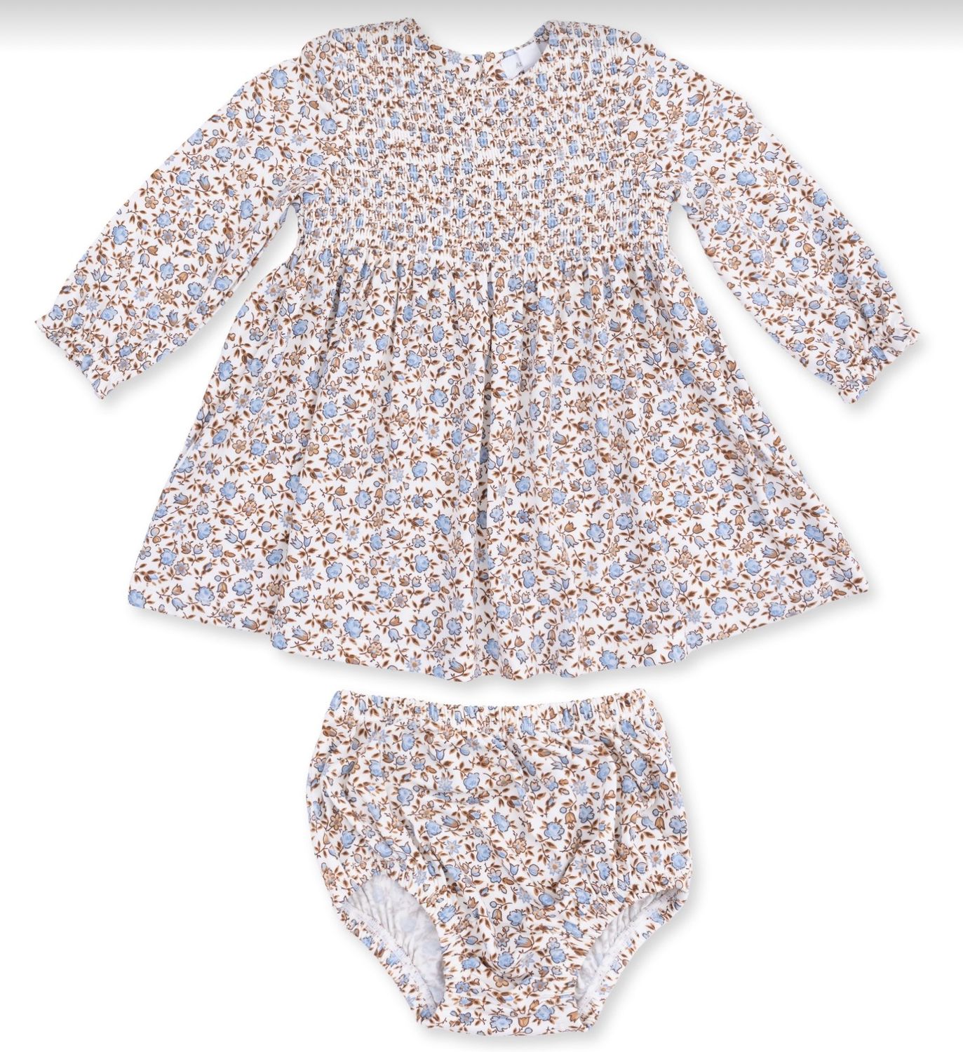 Hazel Floral Bloomer Set, Color: Ivory/Blue, Size: 6-12M