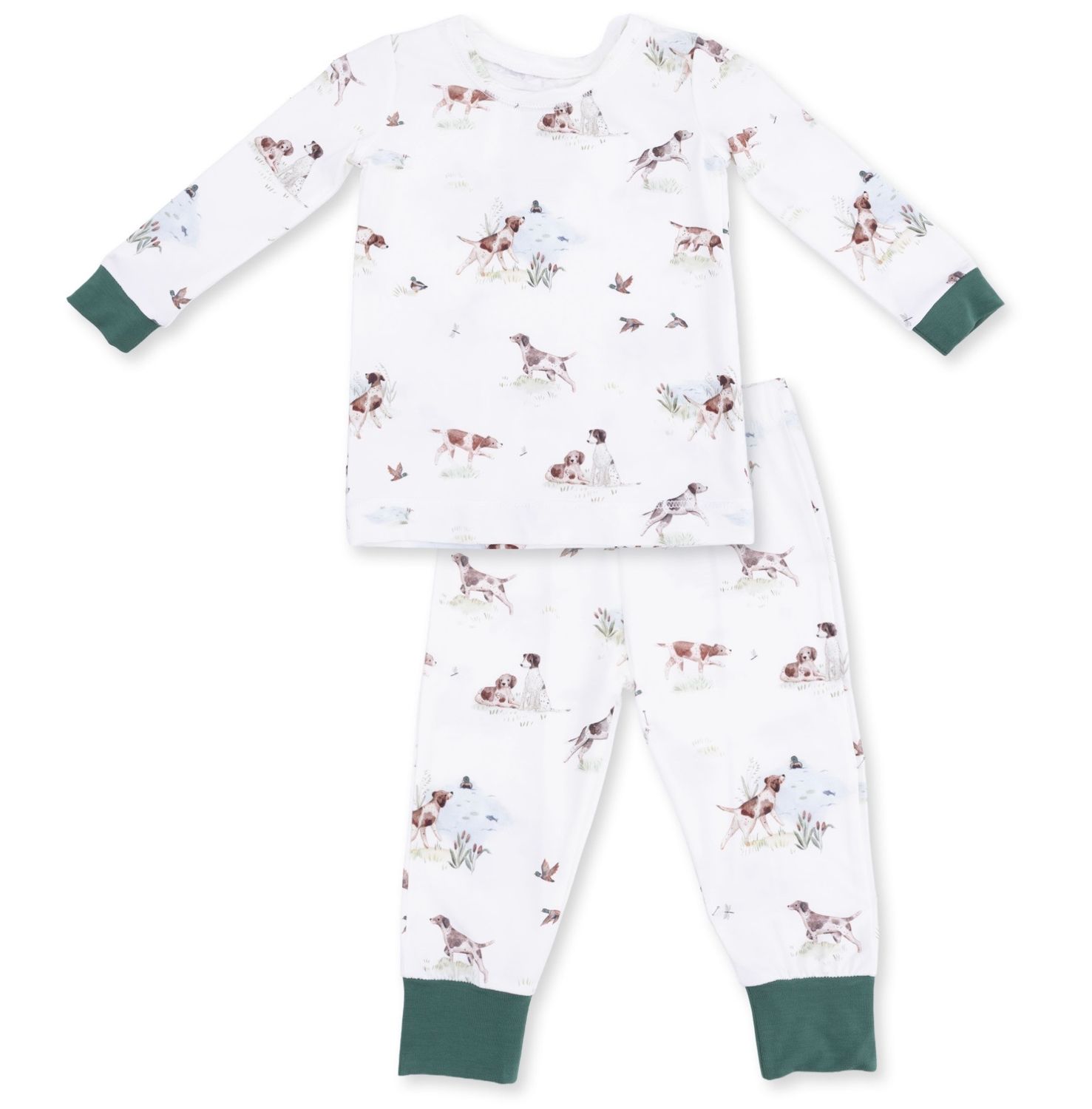 Loungewear - Pups &amp; Ducks, Color: Ivory/Green, Size: 18-24M