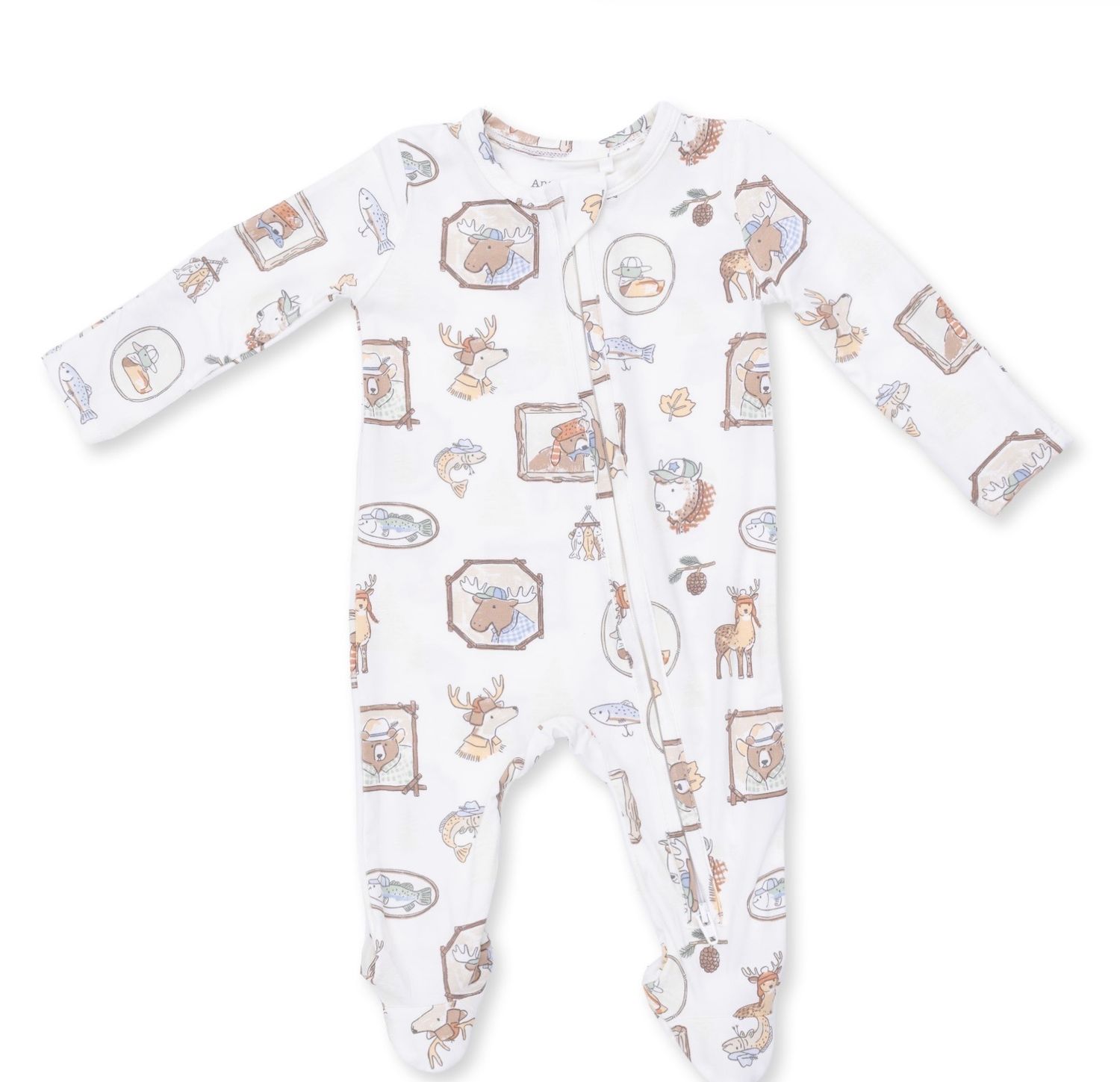 Zipper Footie - Family Cabin, Color: Ivory, Size: 0-3M