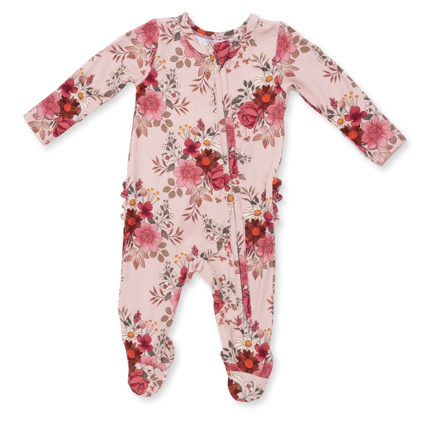 Zipper Footie - Sabrina, Color: Pink, Size: 3-6M