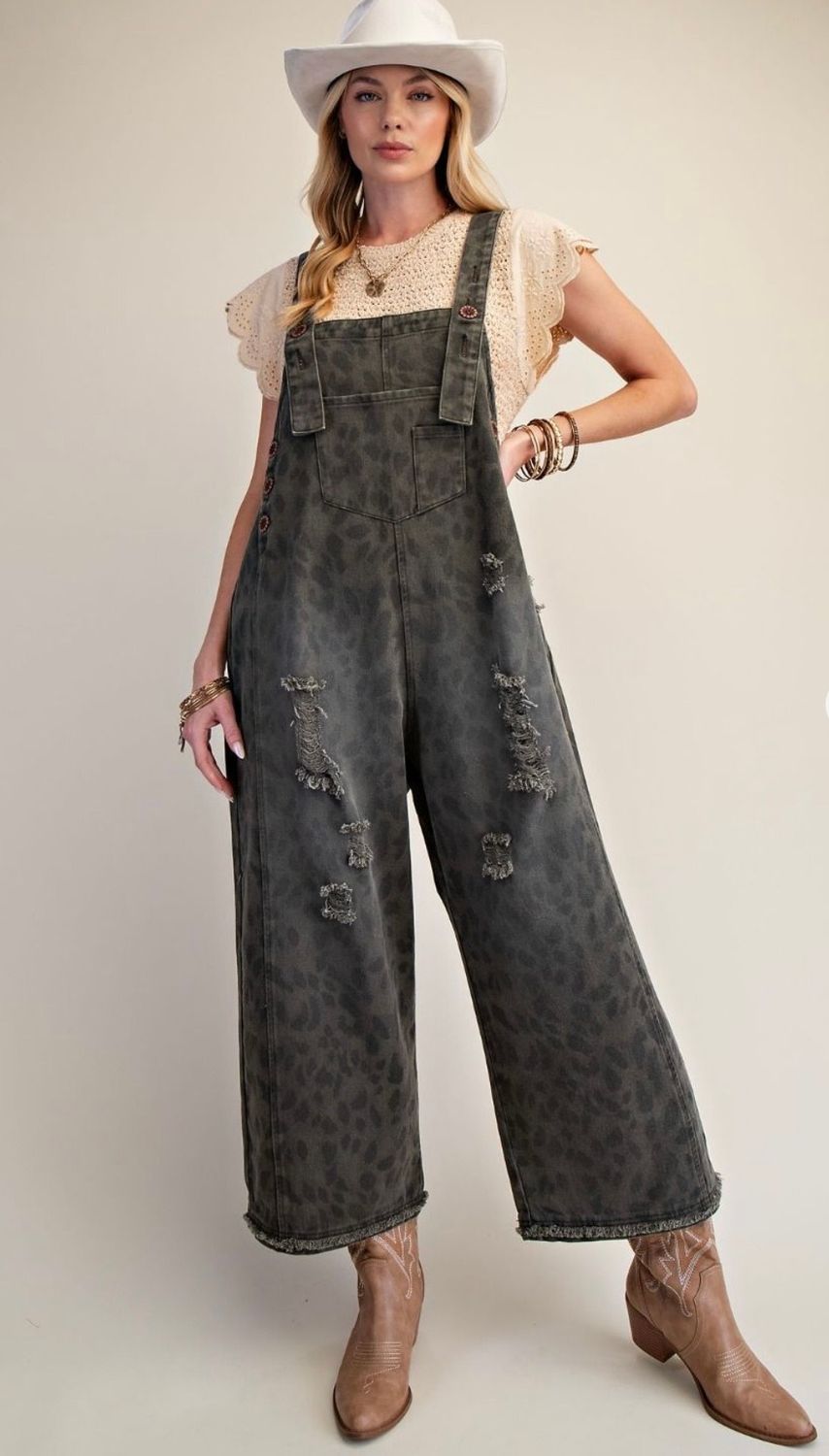Animal Print Overall, Color: Ash, Size: Small