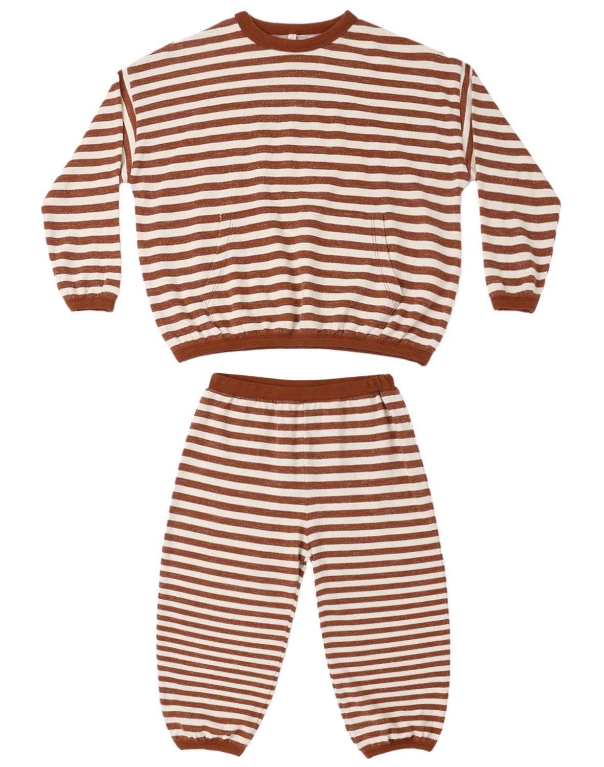 Brick Stripe Set, Color: Brick, Size: 3-6M