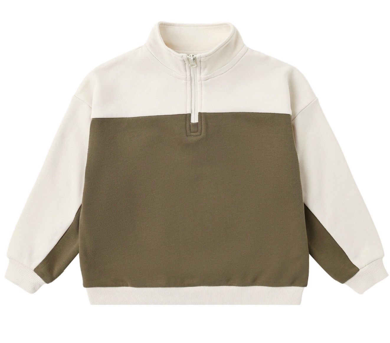 Crew Quarter Pullover, Color: Olive, Size: 2-3Y