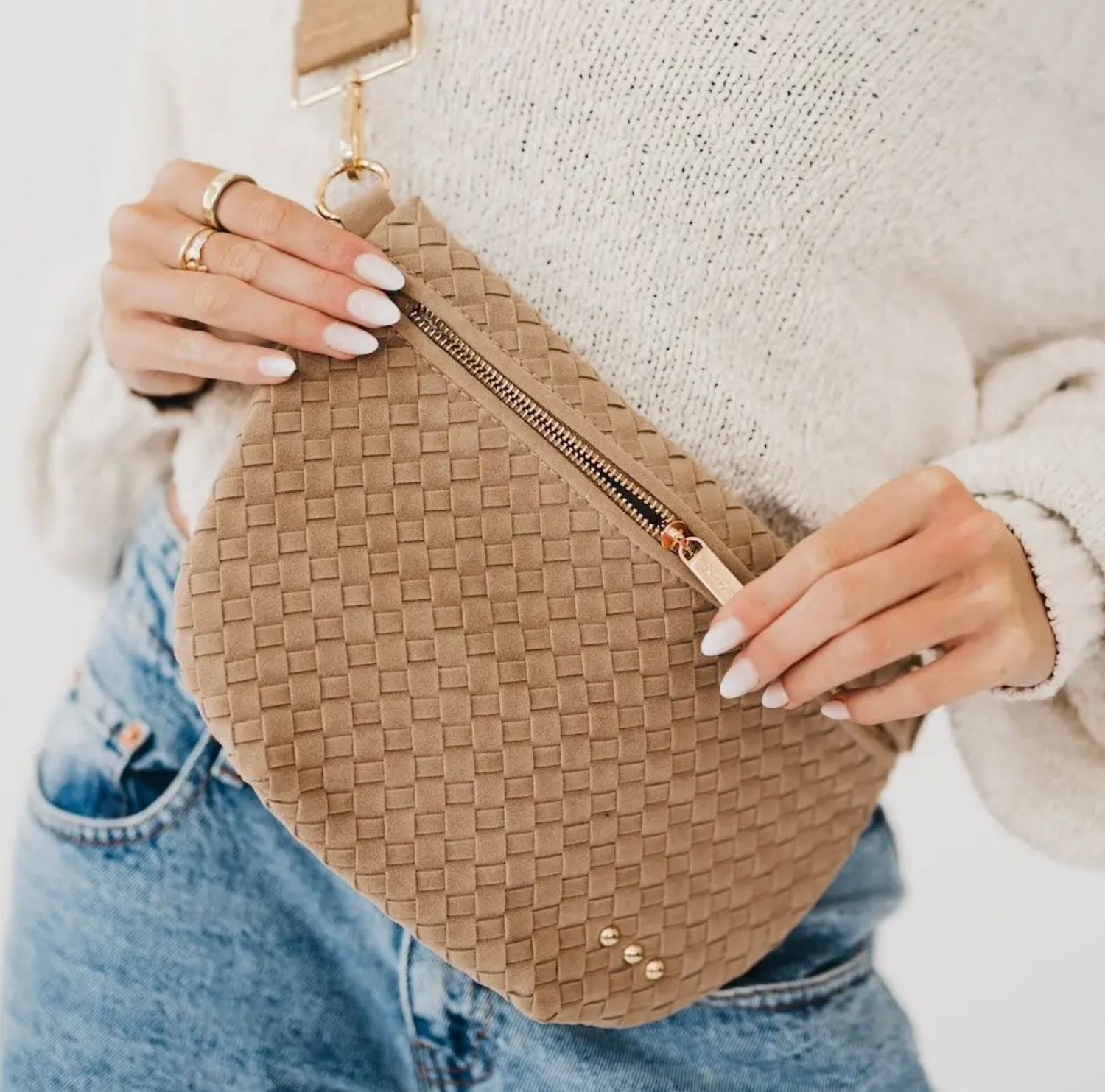 Wendy Suede Woven Bum Bag
