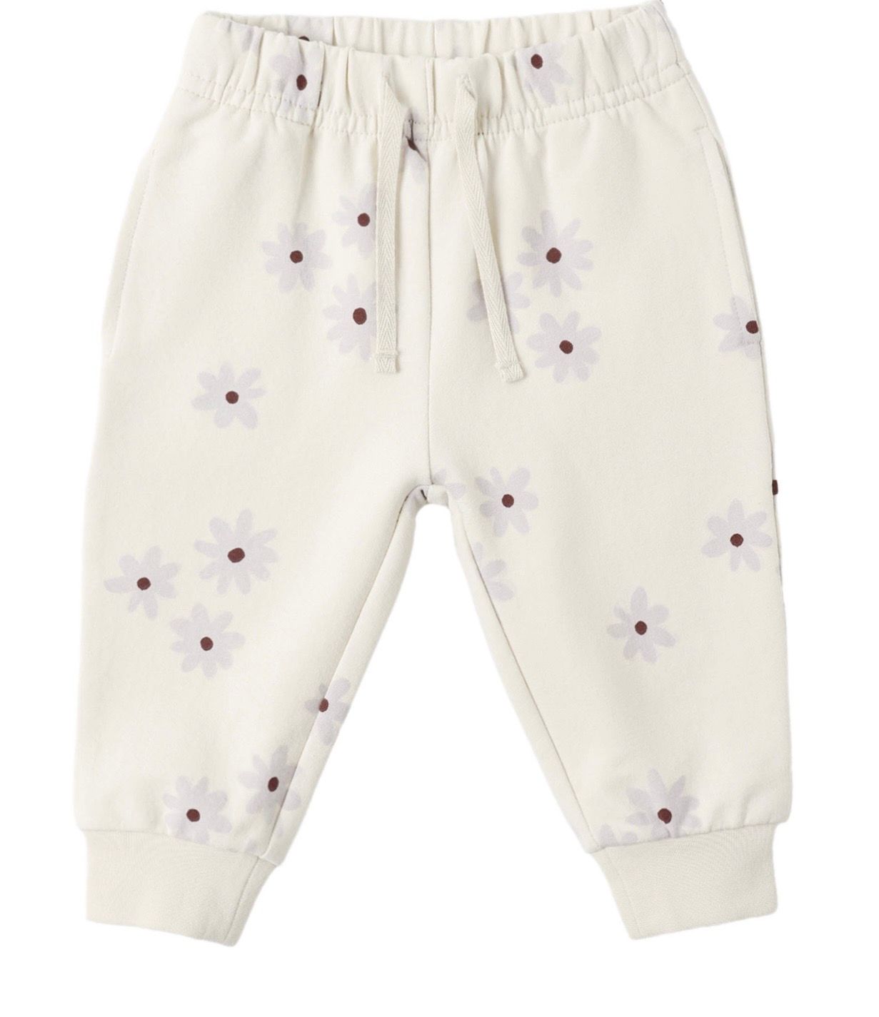 Daisy Fleece Sweatpant, Color: Natural, Size: 0-3M