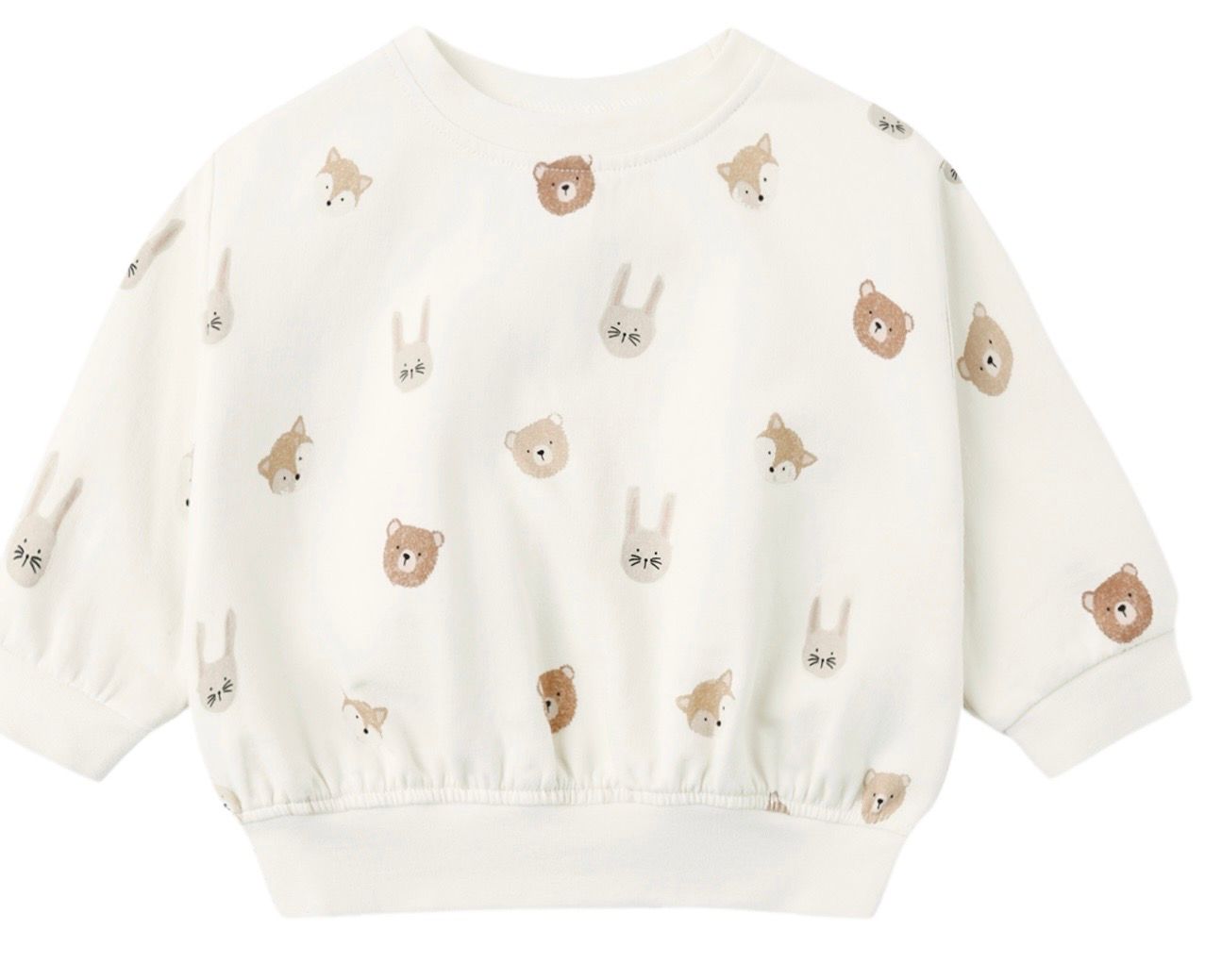 Critters Fleece Sweatshirt, Color: Ivory, Size: 0-3M