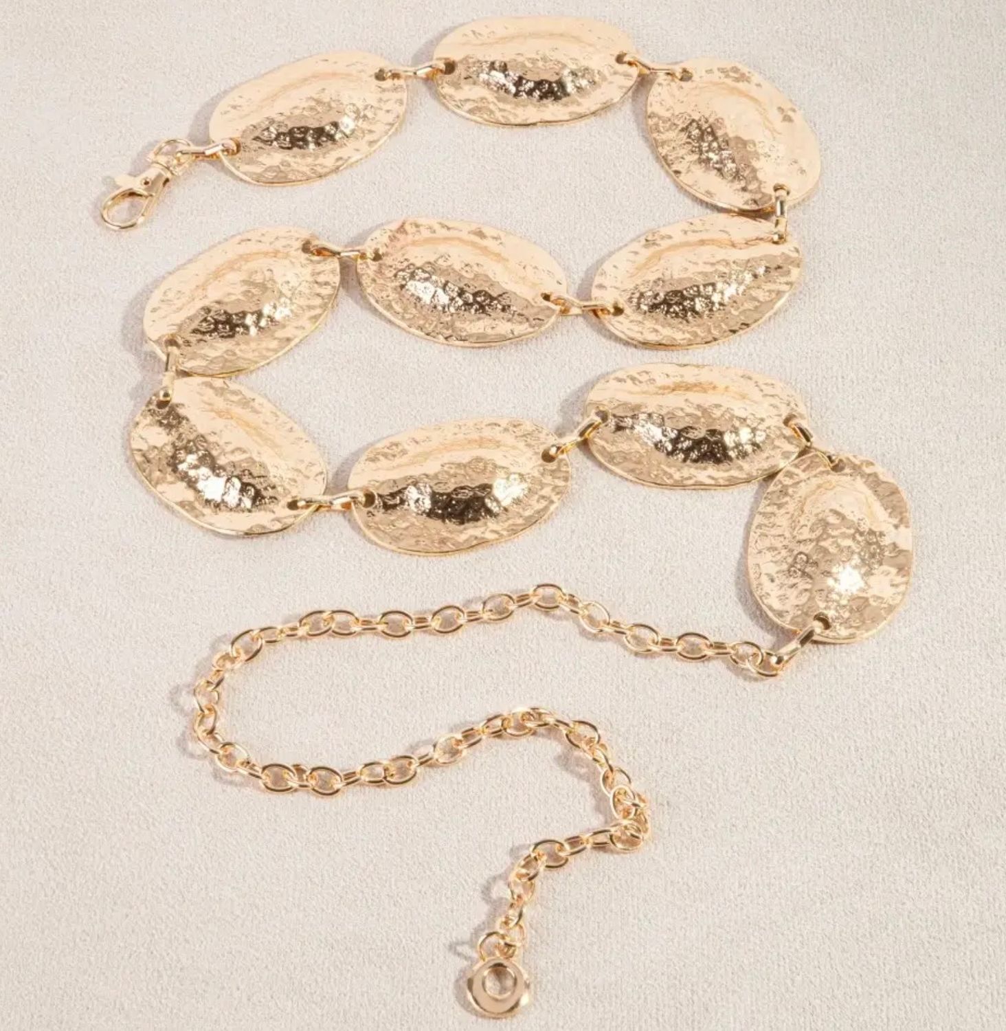Oval Chain Belt, Color: Gold