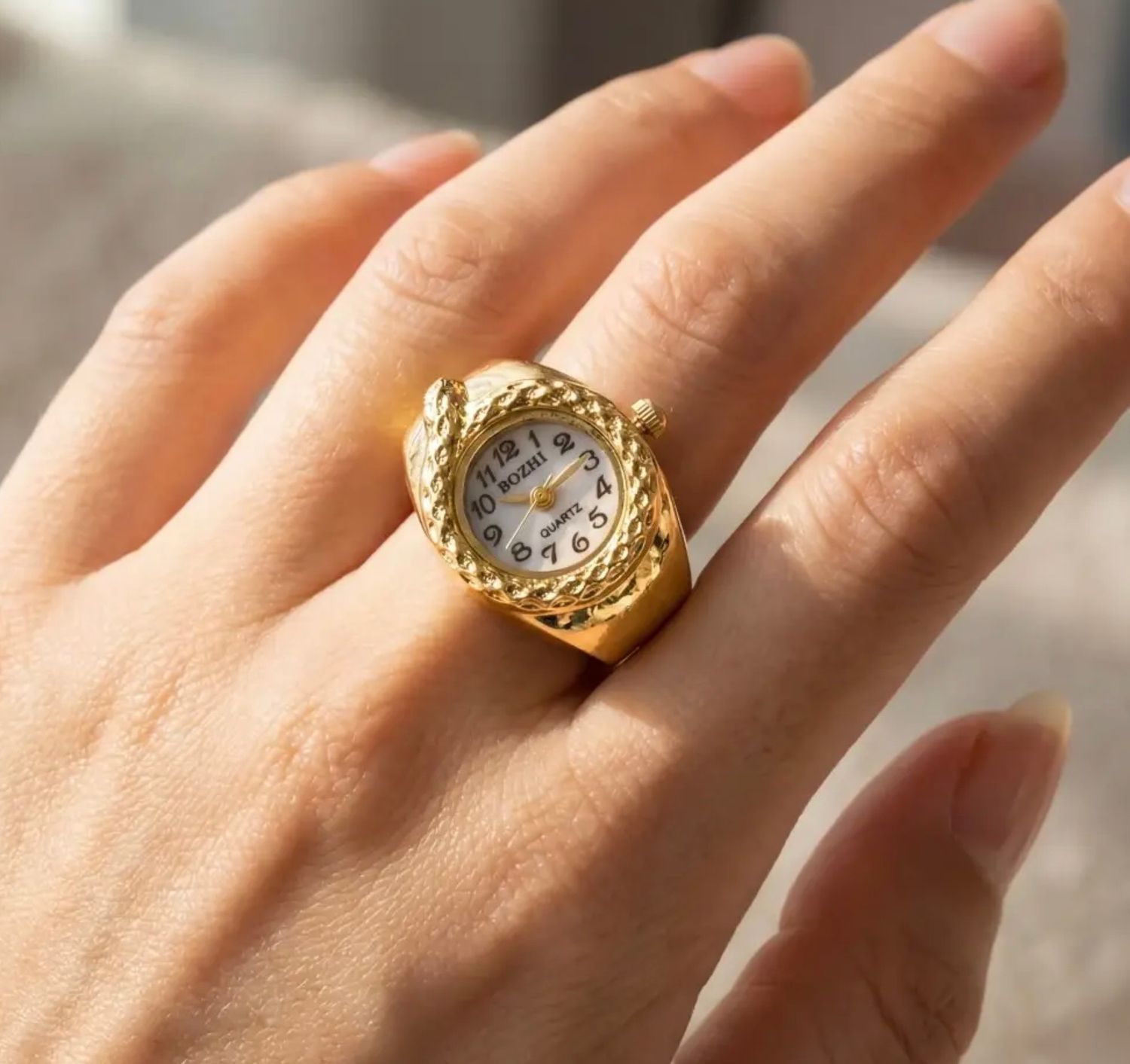 Ring Watch - Gold Snake