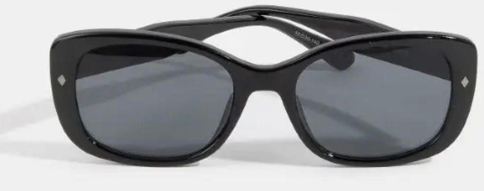 Chunky Rectangle Sunglasses, Color: Black/Light
