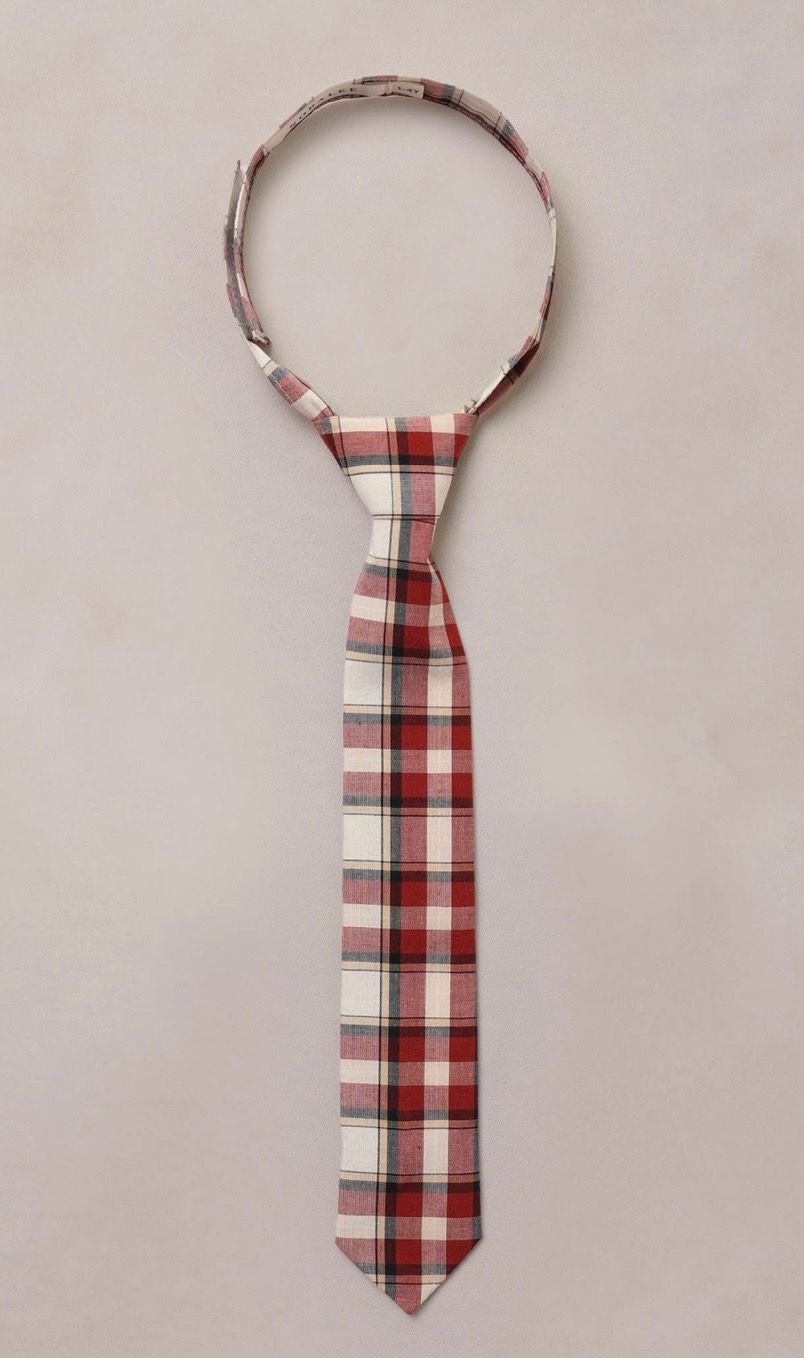 Holiday Skinny Tie, Color: Red/Plaid, Size: 1-4Y