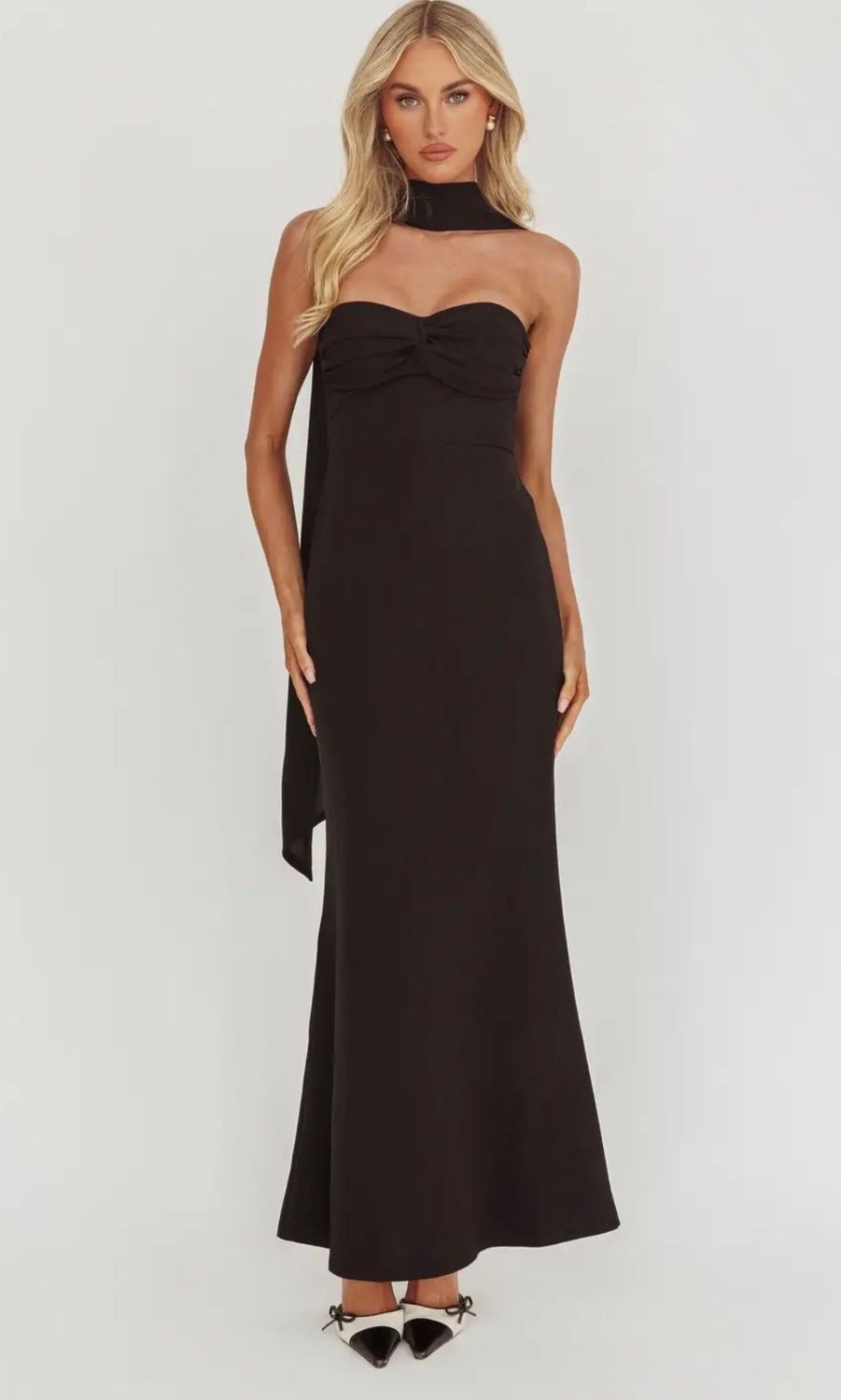 Selina Twist Knot Dress, Color: Black, Size: XS